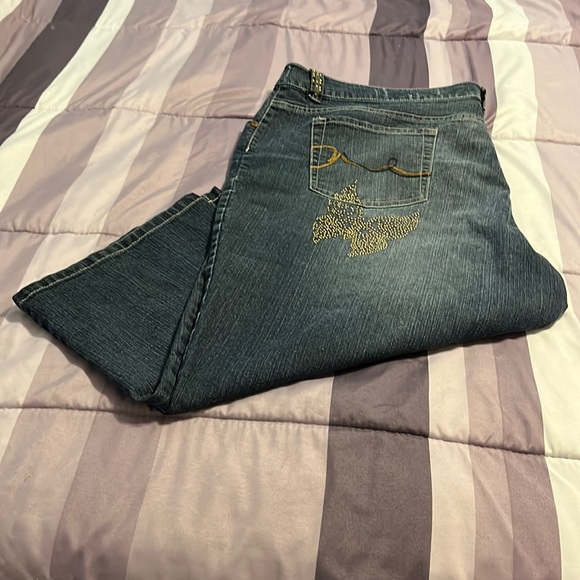 🦋 Super Cute Embellished Cropped Jeans - Picture 1 of 7